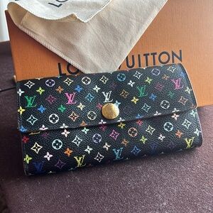 Louis Vuitton Black Murikami long wallet